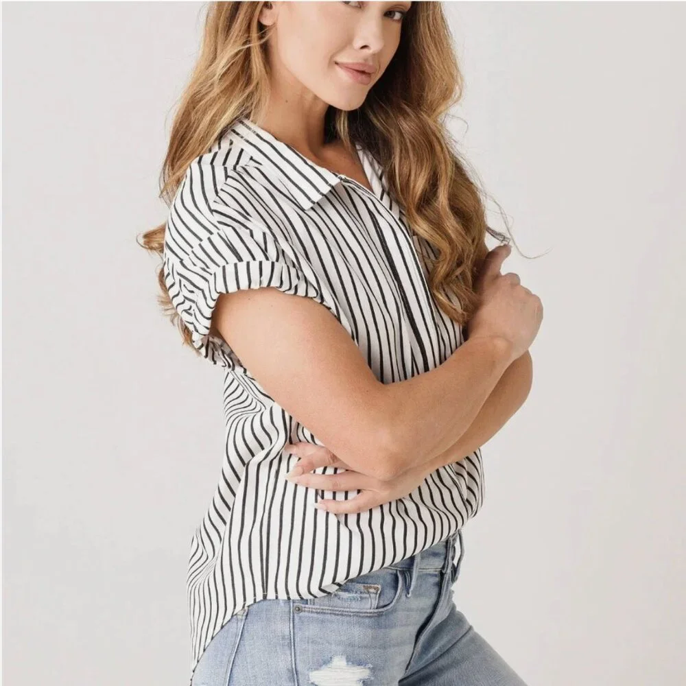 Frame Sheila Striped Pocket Shirt Size XS - Picture 4 of 8